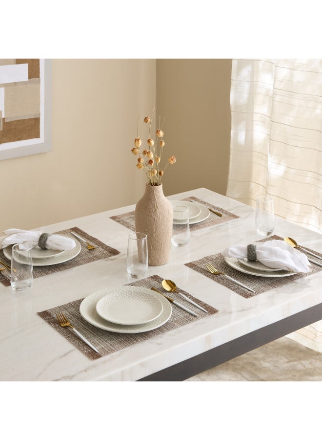 Home Box Essential Slub Placemat Set - Brown - 4 Pieces - Image 5